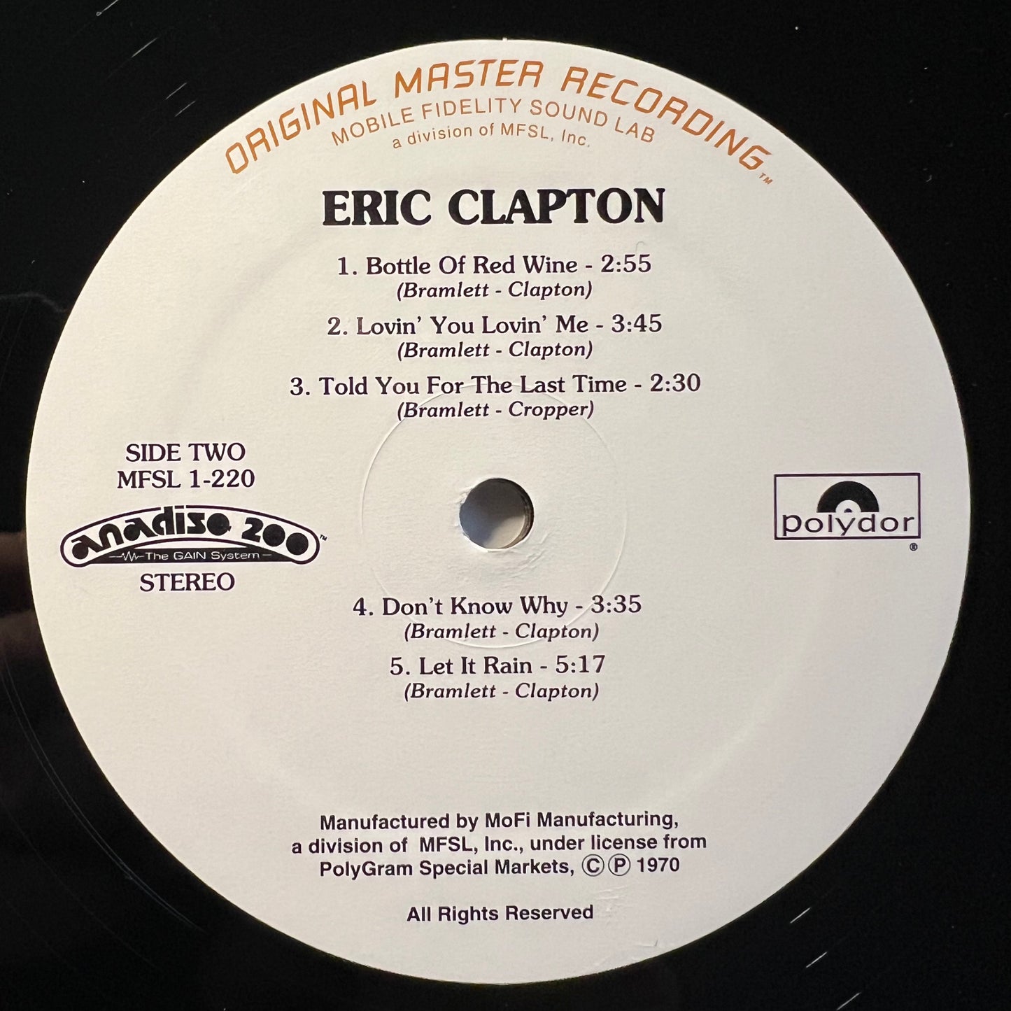 Eric Clapton - Same / Audiophile MFSL 1995 - (Neuf / Neuf)