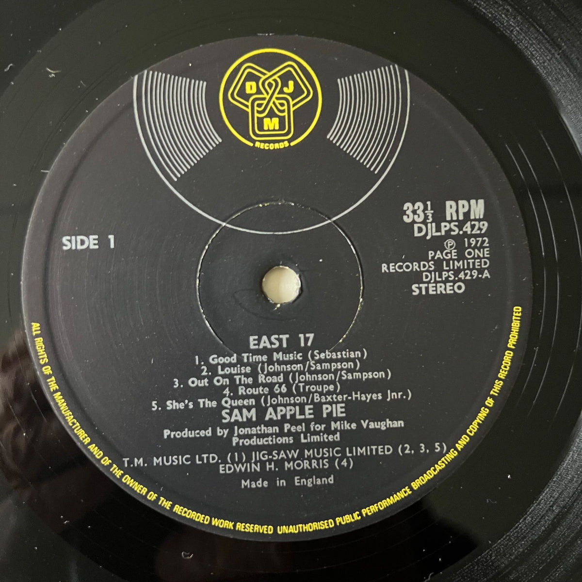 Sam Apple Pie - East 17 / 1. UK Press. 1972 - (VG++/VG+)