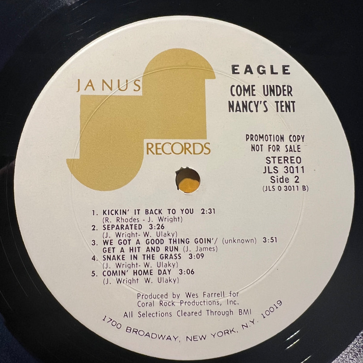 Eagle - Venez sous la tente de Nancy / Promo US 1970 - (VG++/VG+)