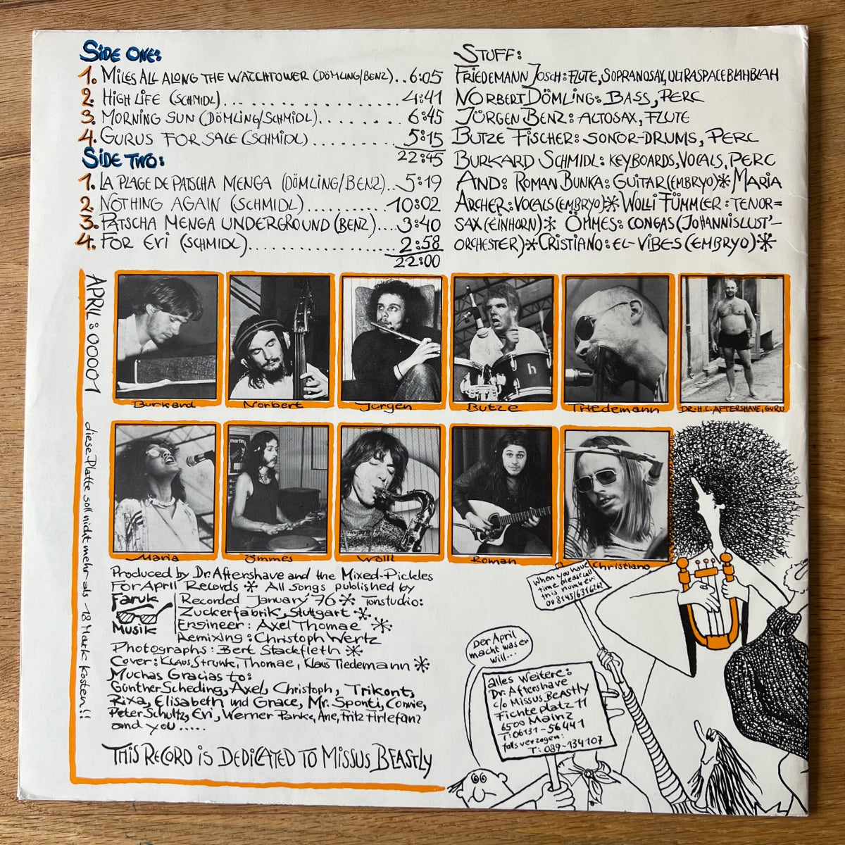 Dr. Aftershave & The Mixed Pickles - Pour Madame Beastly / 1. D-Press. 1976 - (M-/VG++)