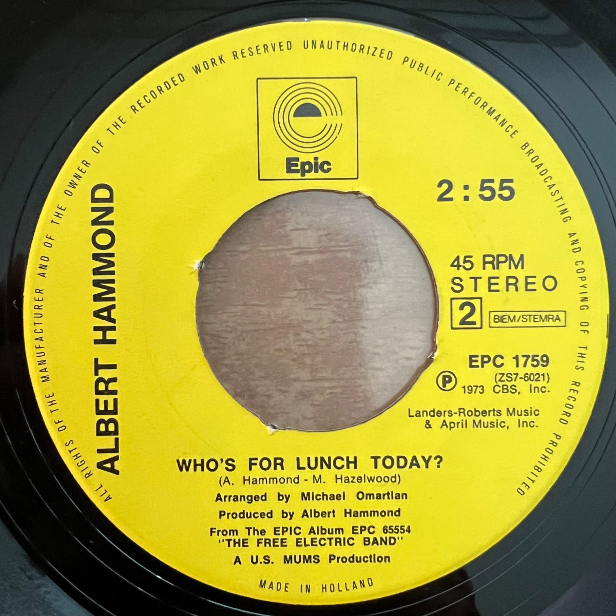 Albert Hammond -The Peacemaker / 1. NL-Press. 1973 - (M-/VG+)
