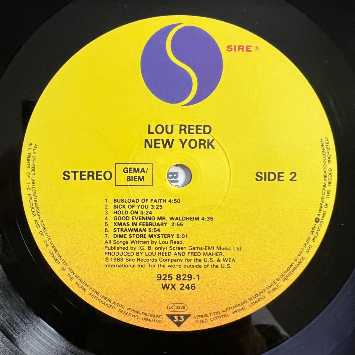 Lou Reed - New York / 1. D-Press. 1989 - (M-/M-)