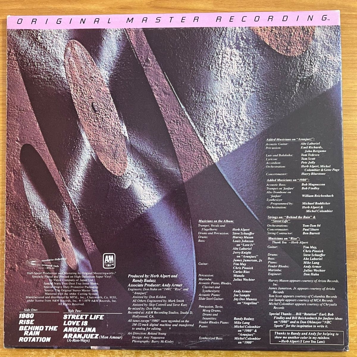 Herb Alpert - Rise / Audiophile MFSL 1982 - Promo Copy - (M-/VG++)