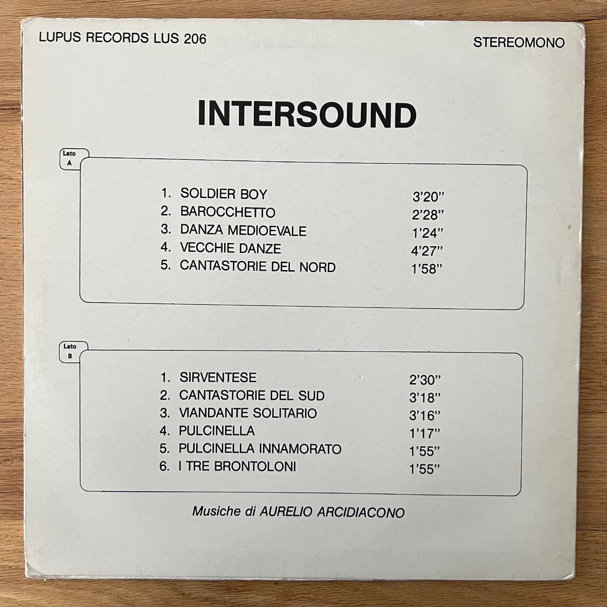 Aurelio Arcidiacono - Intersound / 1. Italy-Press. 1978 - (M-/VG++)