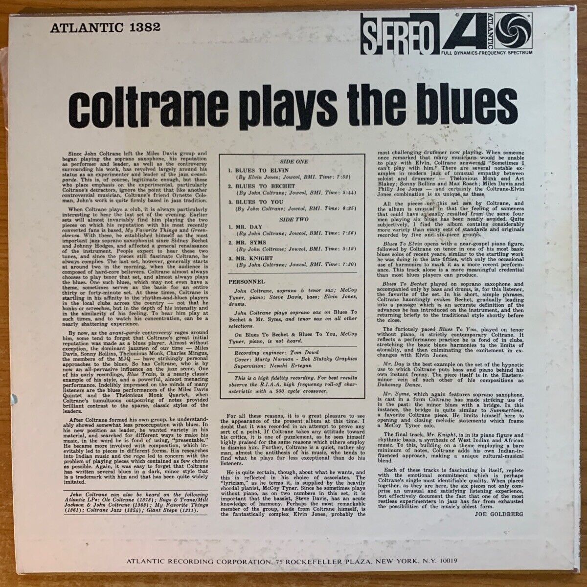 John Coltrane - Coltrane Plays The Blues / Japan-Press. 1976 - (VG++/VG+)