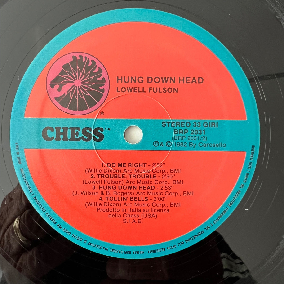 Lowell Fulsom - Hung Down Head / Italy-Press. 1982 - (M-/M-)
