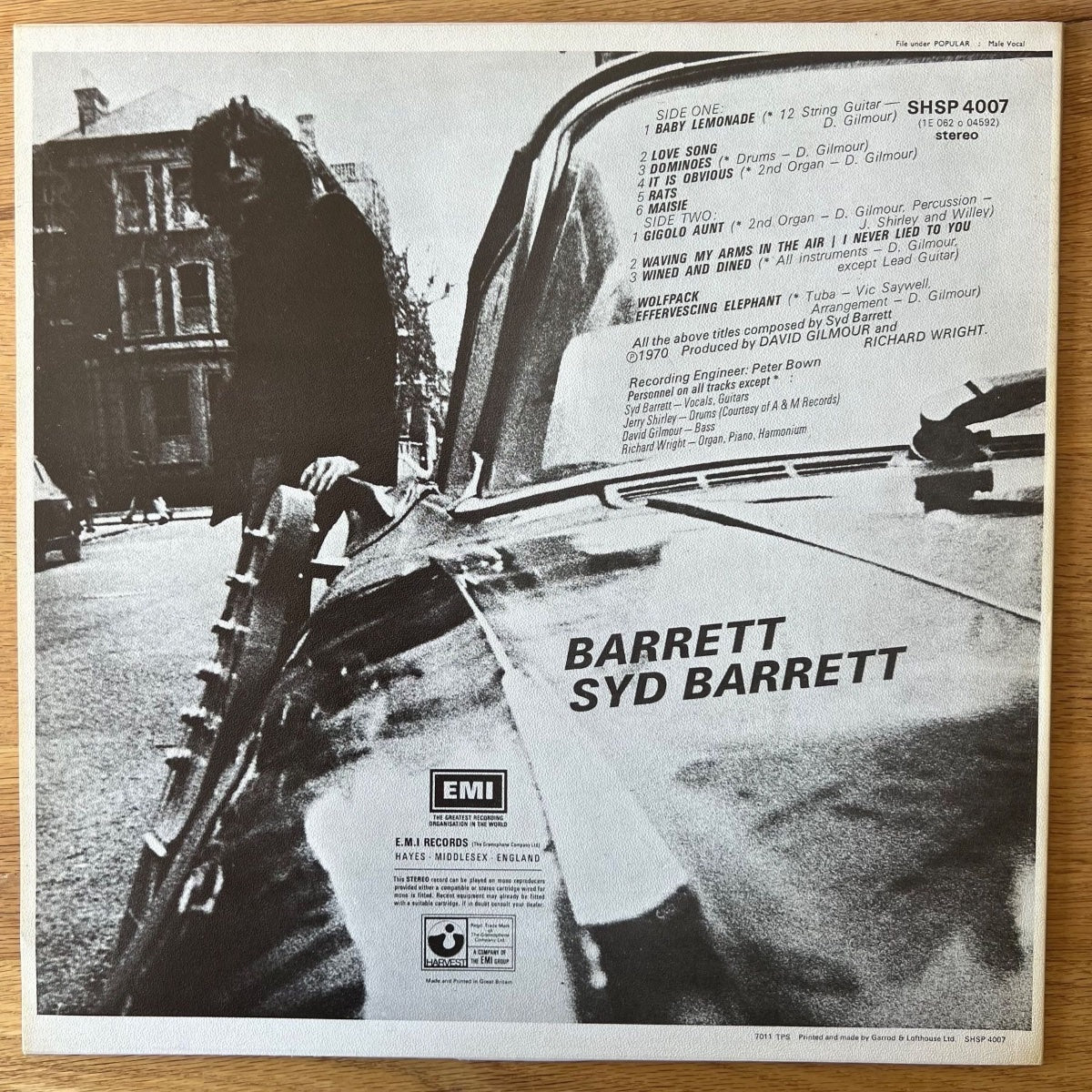 Syd Barrett - Barrett / UK Press. 1986 RE de 1970 - (M-/VG++)