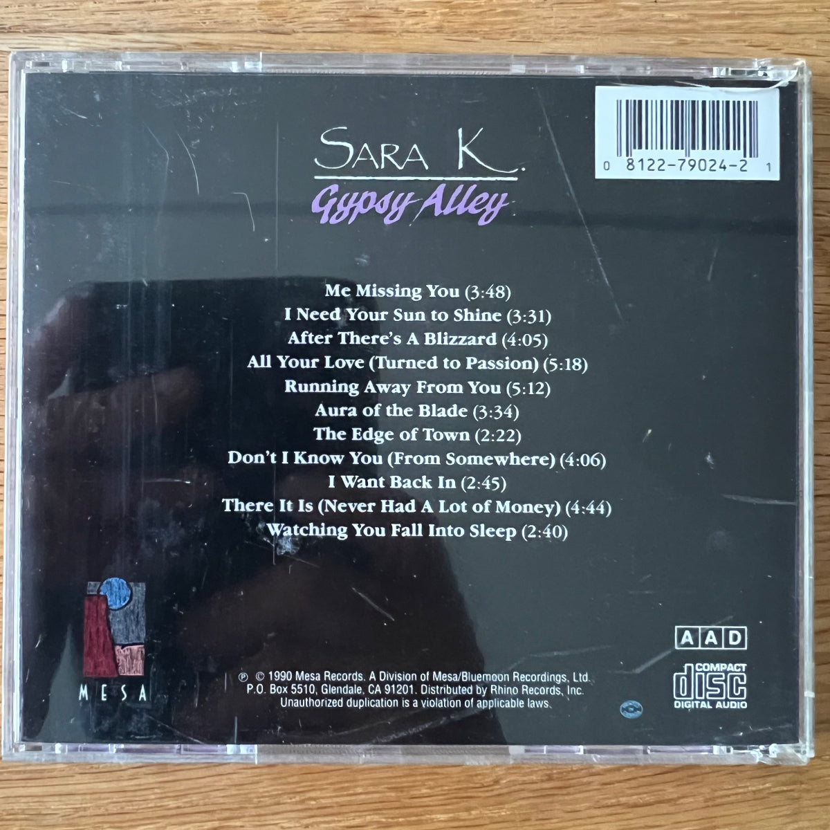 Sara K. - Gypsy Alley / CD - 1re édition américaine. 1990 - (M-/M-)