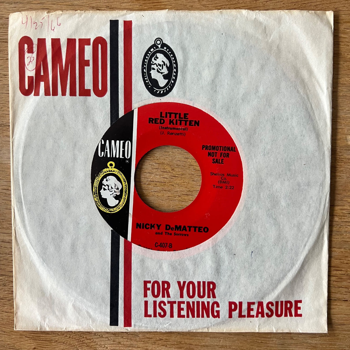 Nicky DeMatteo & The Sorrows - I Wanna Be Lonely / Promo US 1966 - (M-/VG+)