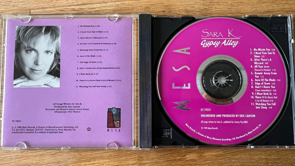 Sara K. - Gypsy Alley / CD - 1re édition américaine. 1990 - (M-/M-)