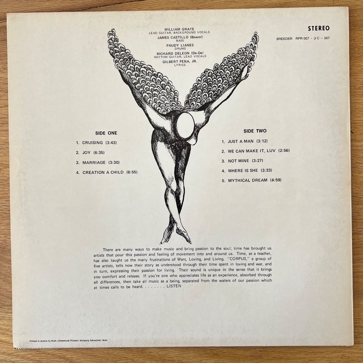 Corpus - Creation A Child / Austria Press. 1987 - (M-/M->)