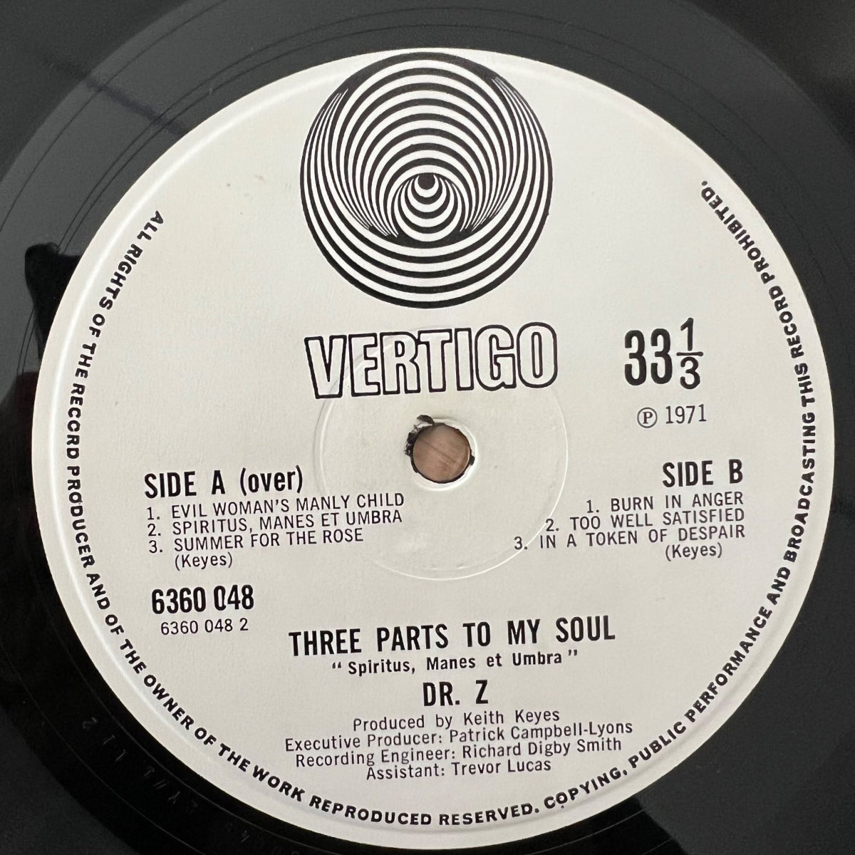 Dr. Z - Trois parties de mon âme / 1re édition britannique. 1971 - (Valeur VG++/Valeur VG++)