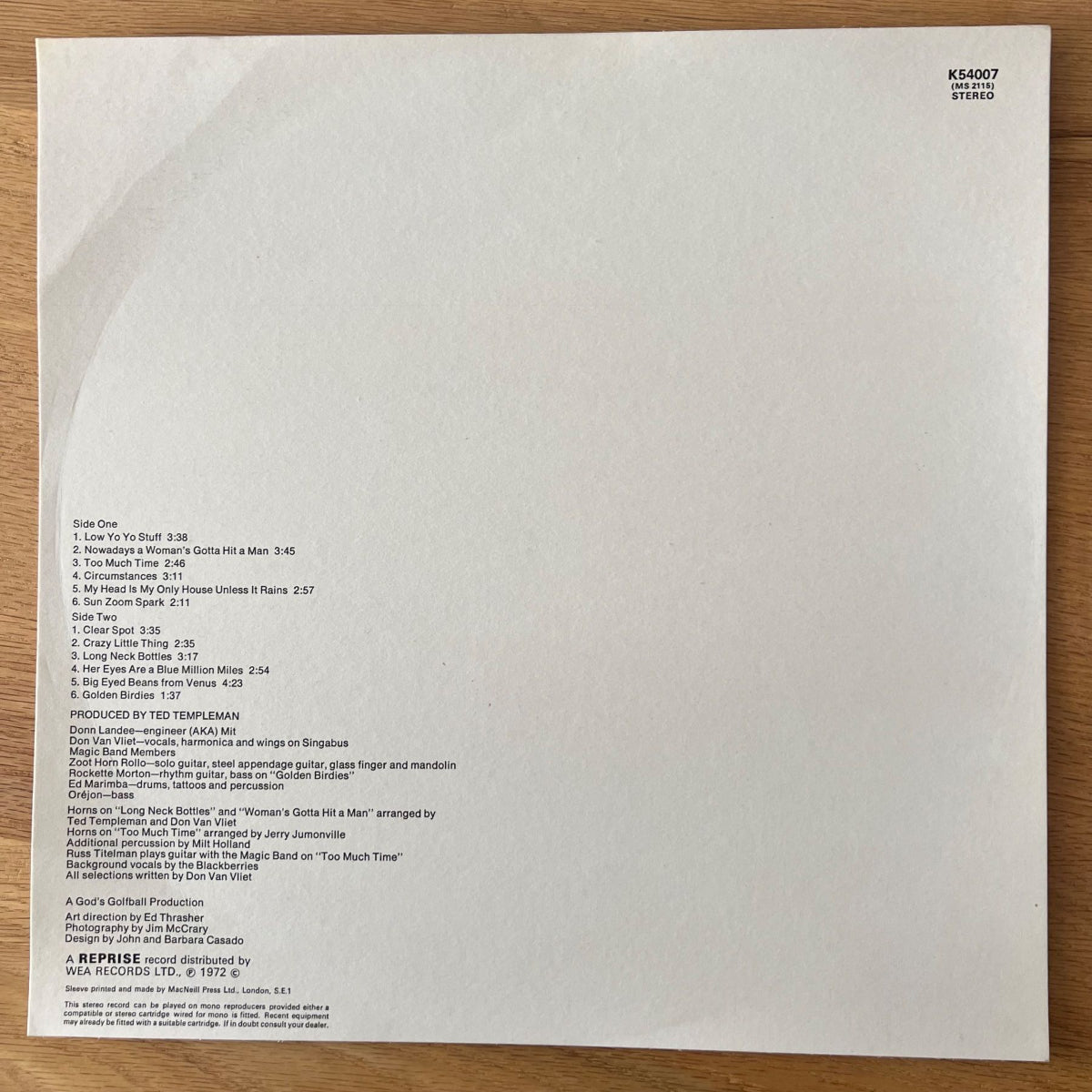 Captain Beefheart & The Magic Band - Clear Spot / 1st UK Press. 1972 (VG++/VG+)