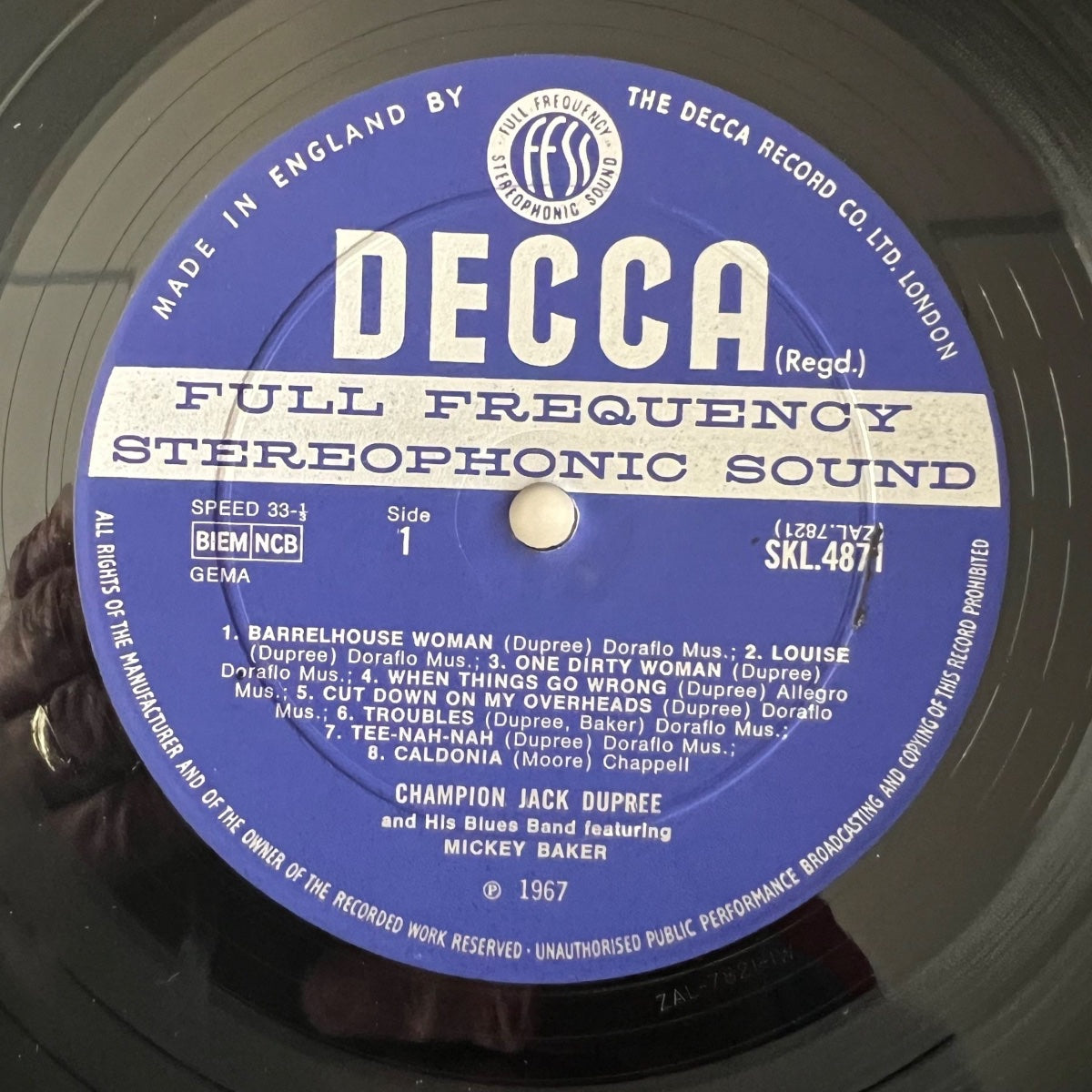 Champion Jack Dupree et son groupe de blues - Same /1. Pressage britannique. 1968 - (M-/M-)