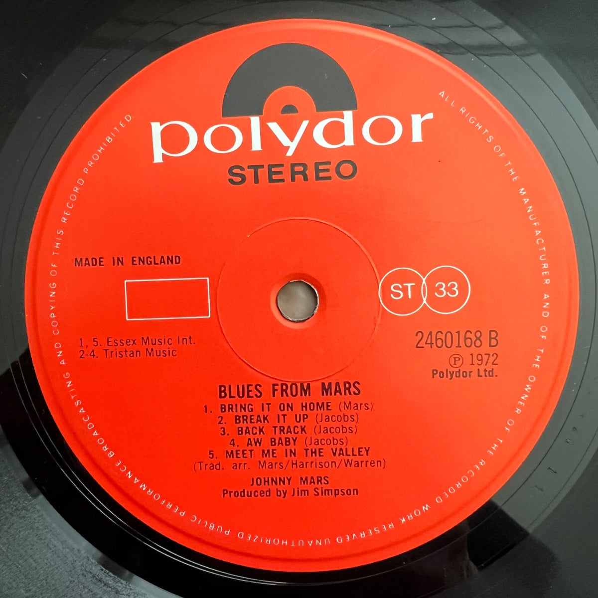 Johnny Mars - Blues From Mars / 1. UK-Press. 1972 - (VG++/VG++)