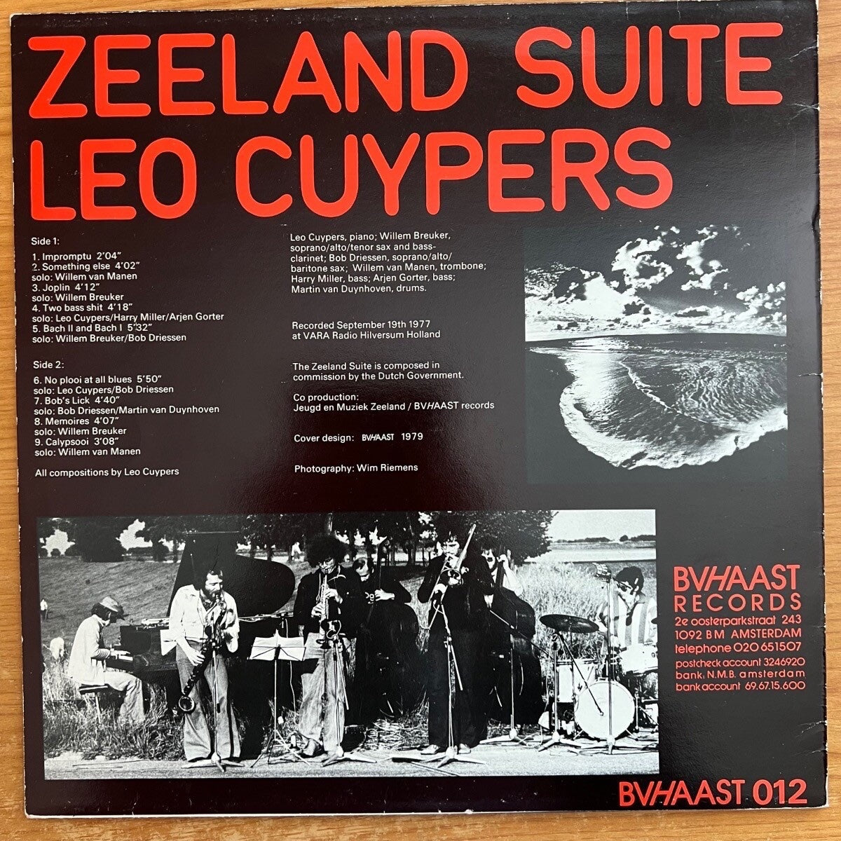 Leo Cuypers - Suite Zélande / 1re Prés. Pays-Bas 1979 - (M-/TB+)
