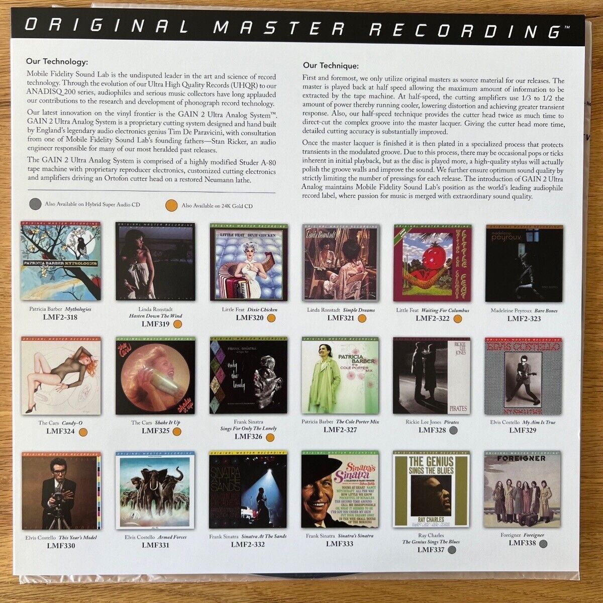 Ray Charles - The Genius Sings The Blues / Audiophile MFSL 2010 - (Mint / Mint)