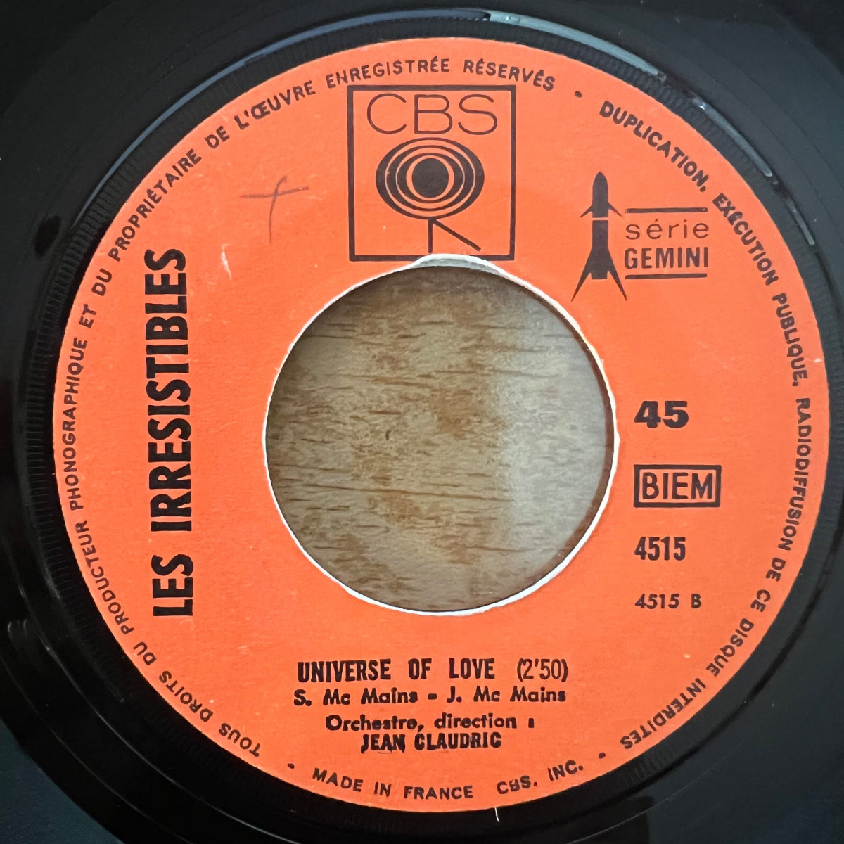 Irrésistibles - Girl I Love You / 1er pressage en France. 1969 - (VG+/VG++)