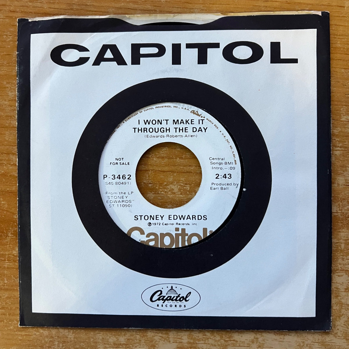 Stoney Edwards - She's My Rock / US Promo 1972 - (M-/VG+)