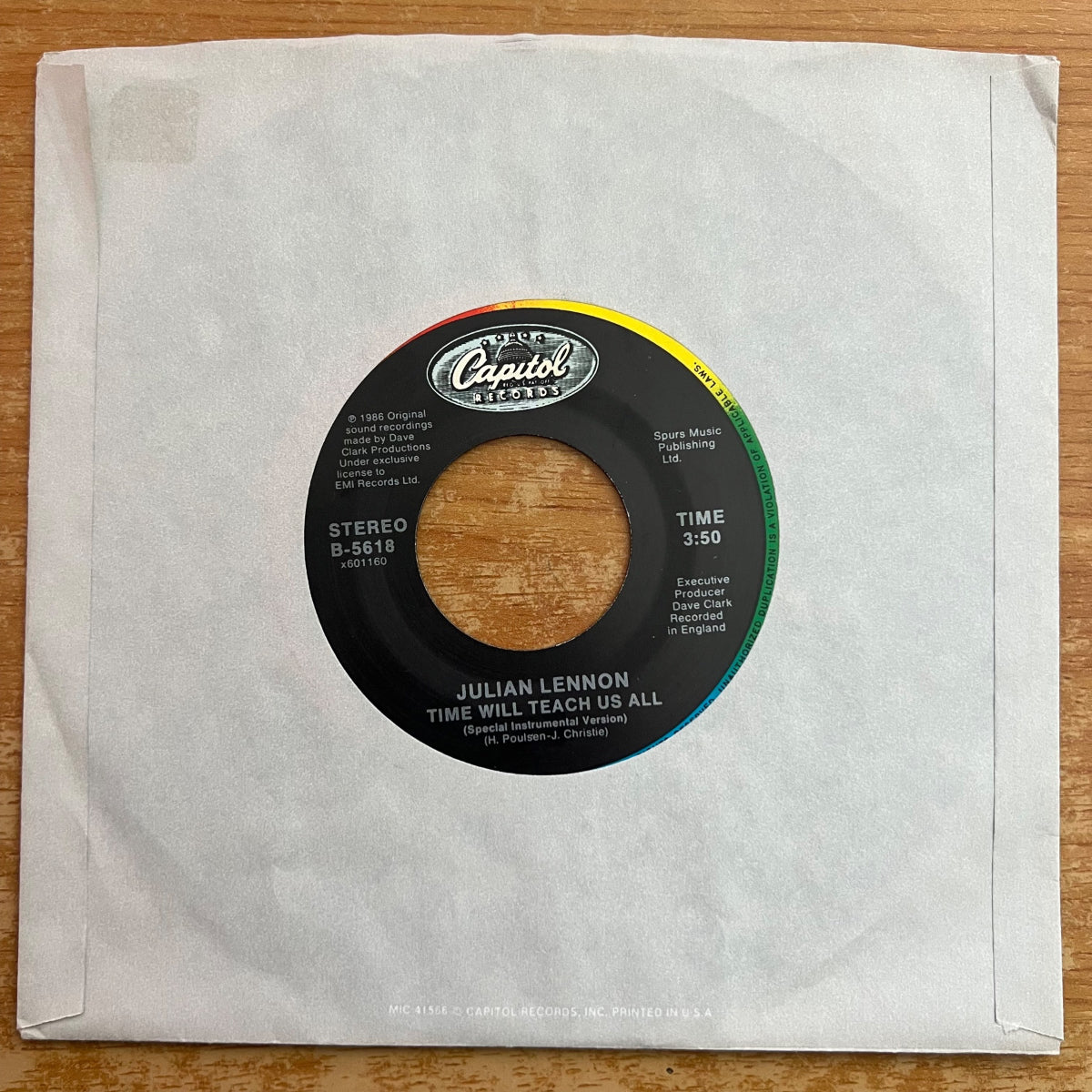 Julian Lennon - Time Will Teach Us All / 1. US-Press. 1986 - (M-/M-)