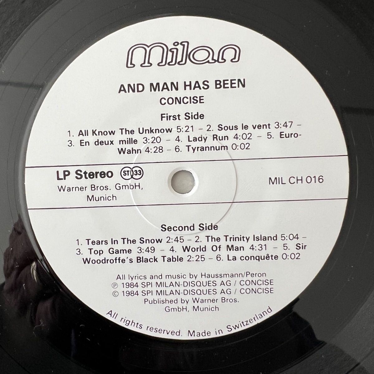 Concise - And Man Has Been / 1. Swiss-Press. 1985 - (M-/M-)