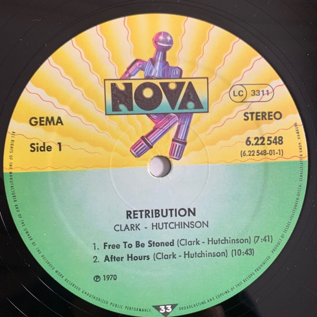 Clark Hutchinson - Retribution / German-Press. RE von 1970 - (M-/M-)