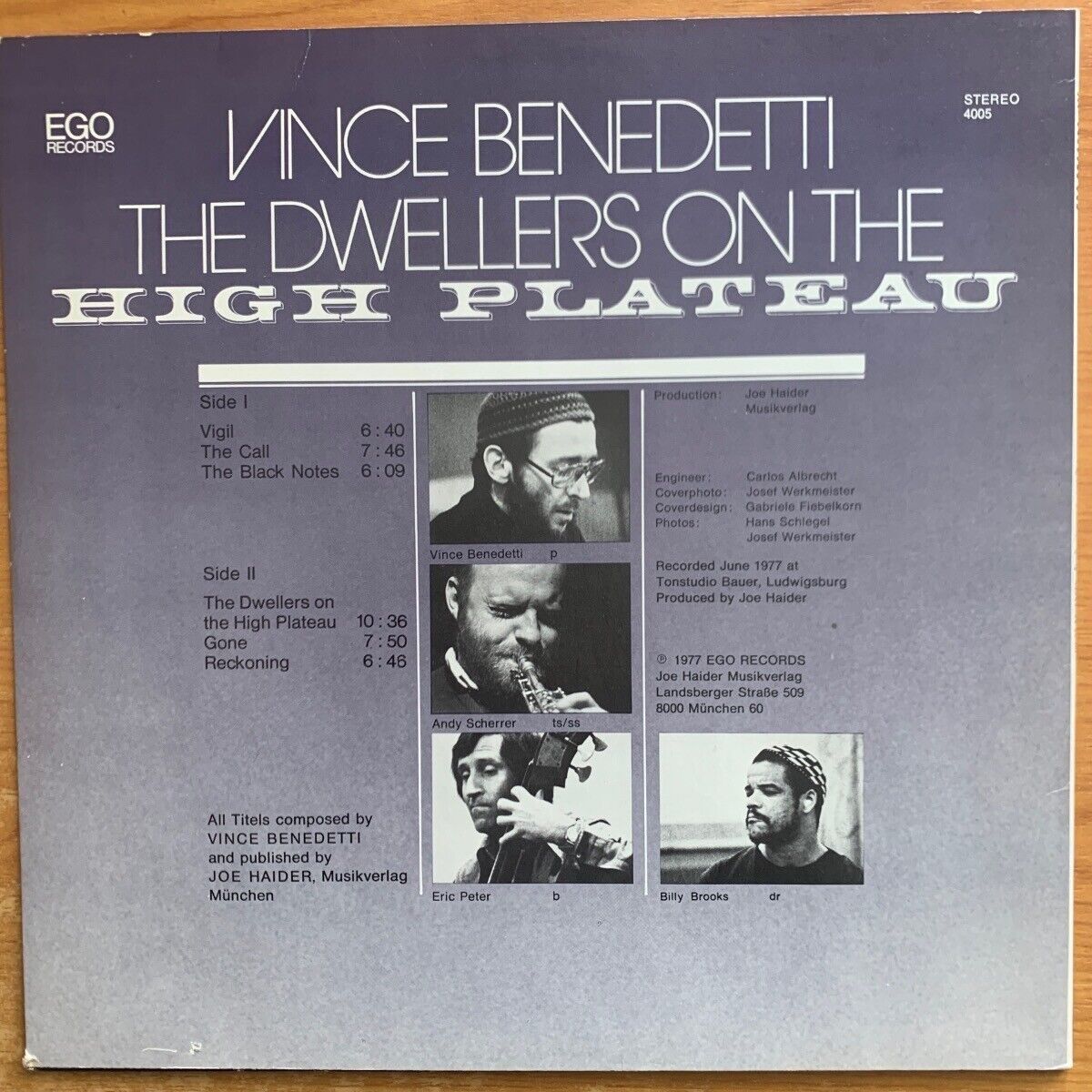 Vince Benedetti - The Dwellers On The High Plateau /1. D Press. 1977 - (M-/VG++)