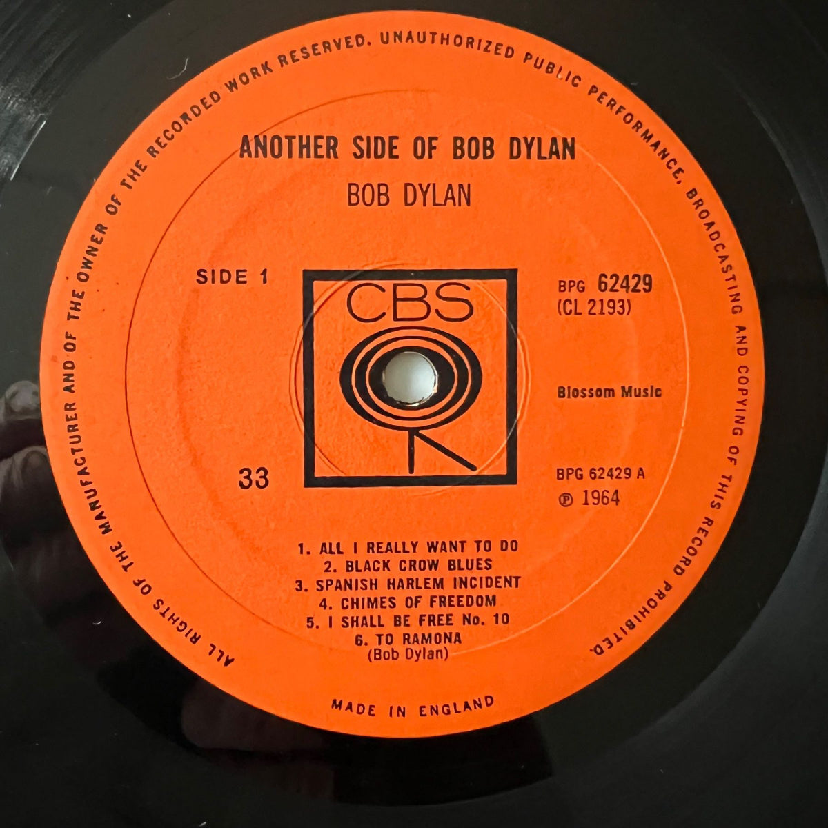 Bob Dylan - Another Side Of Bob Dylan / 1. UK-Press. 1964 - (M-/ VG+)