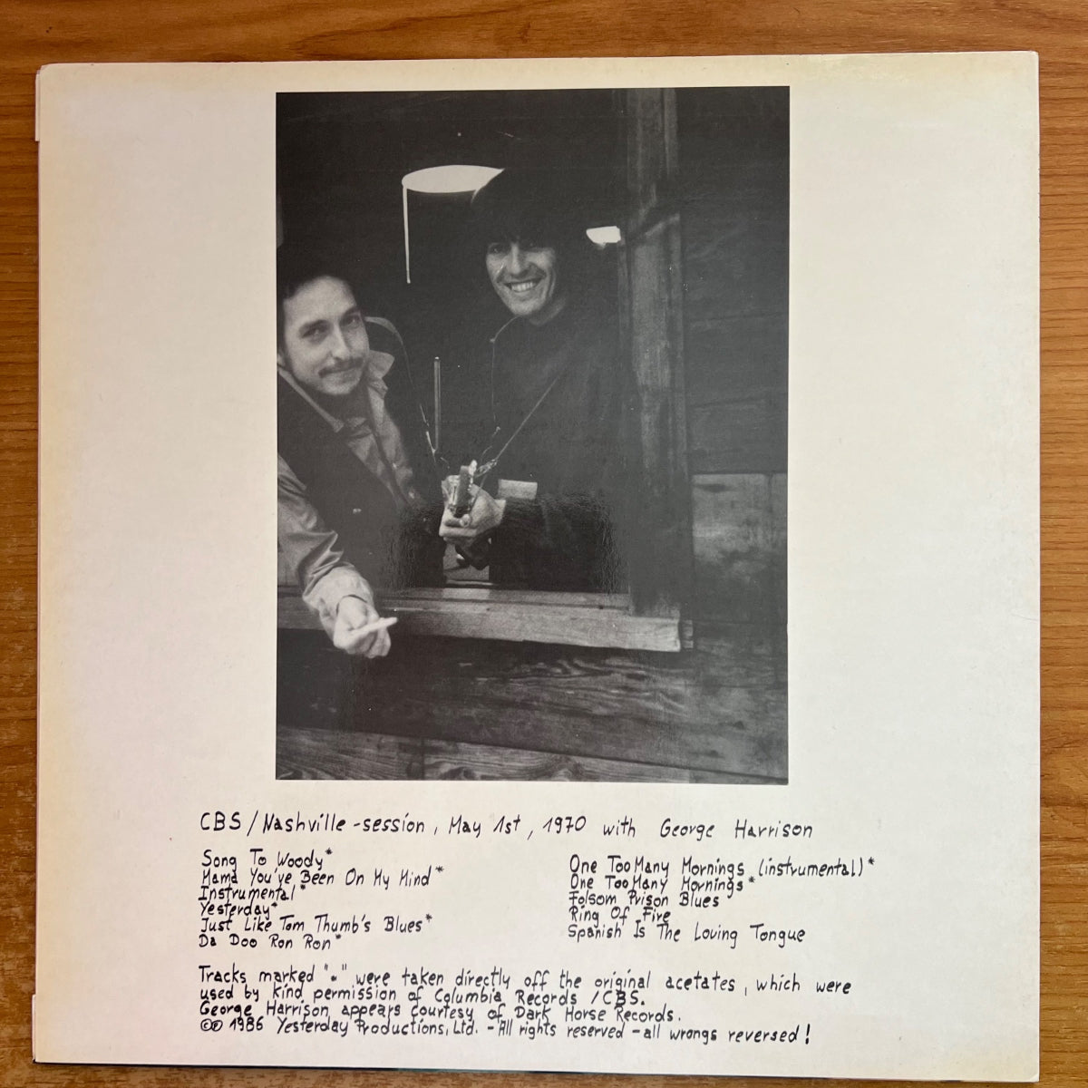 Bob Dylan & George Harrisson - Yesterday's Blues / ?? 1986