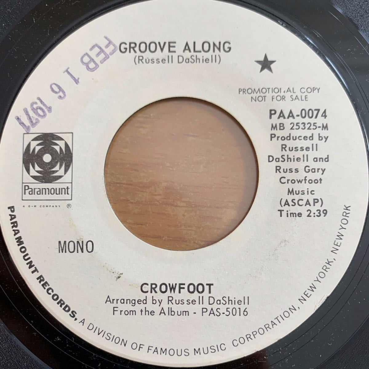 Crowfoot - Groove Along / US-Promo 1970 - (M-/Neutral)