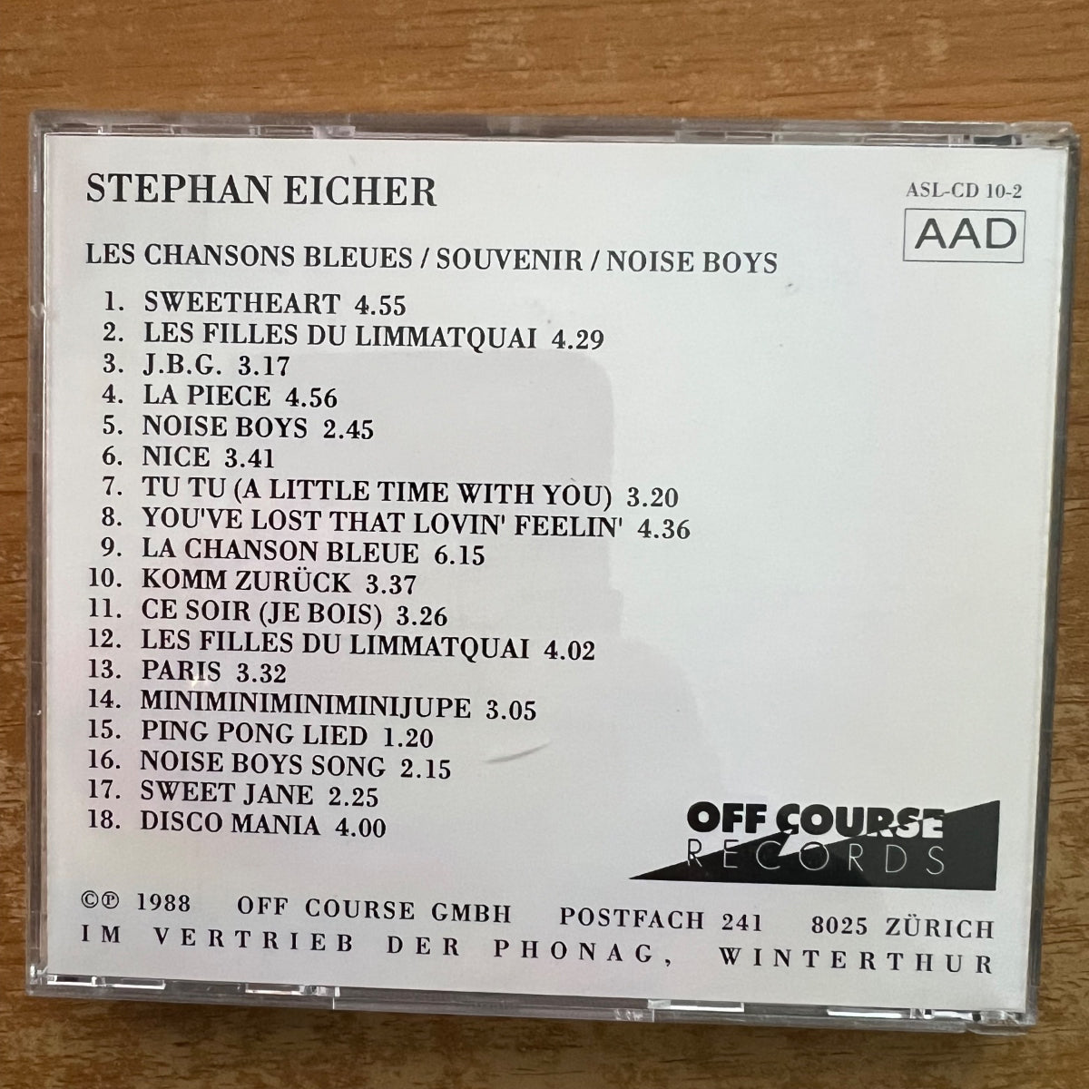 Stephan Eicher - Les Chansons Bleues / CD - 1. Swiss-Press. 1988 - (M-/M-)