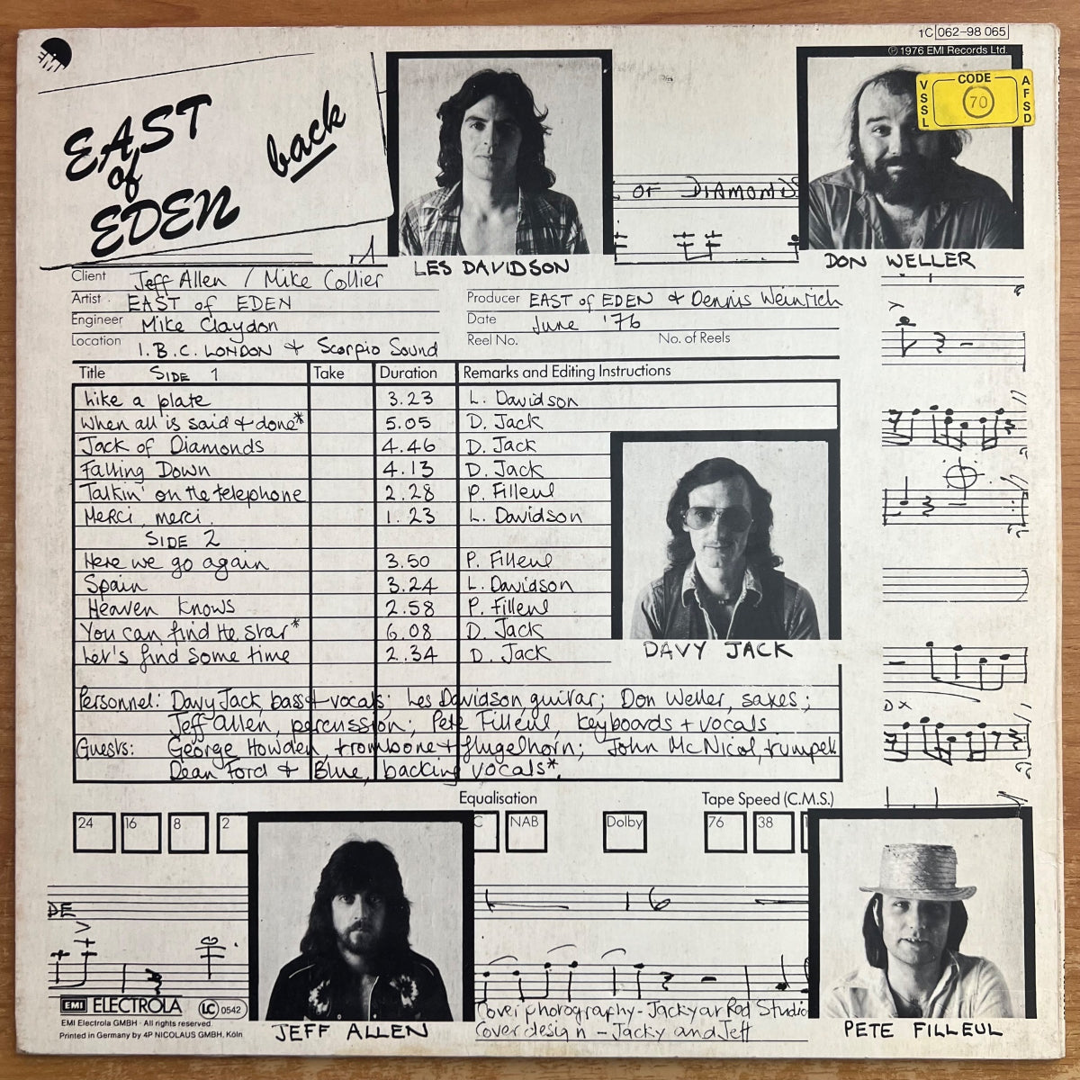 À l'est d'Eden - Here We Go Again / 1. D-Press. 1976 - (M-/VG++)