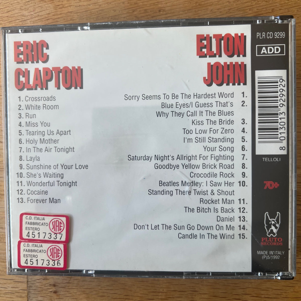 Eric Clapton, Elton John - A Unique Double Bill / 2 CD - Italy-Press. 1992 - (M-/M-)