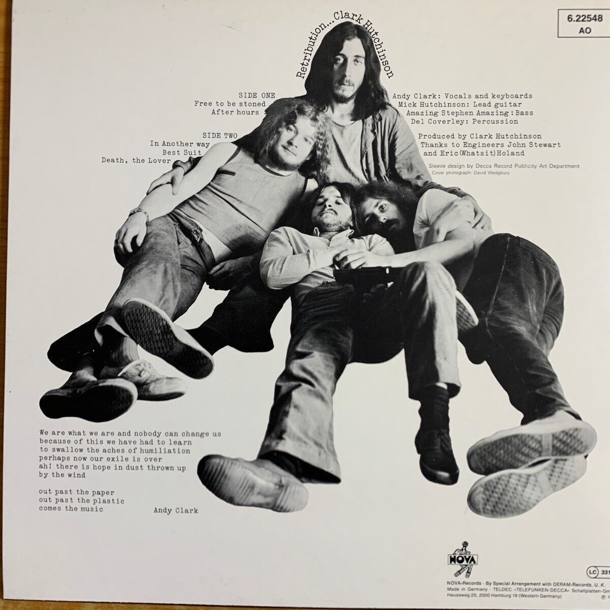 Clark Hutchinson - Retribution / German-Press. RE von 1970 - (M-/M-)
