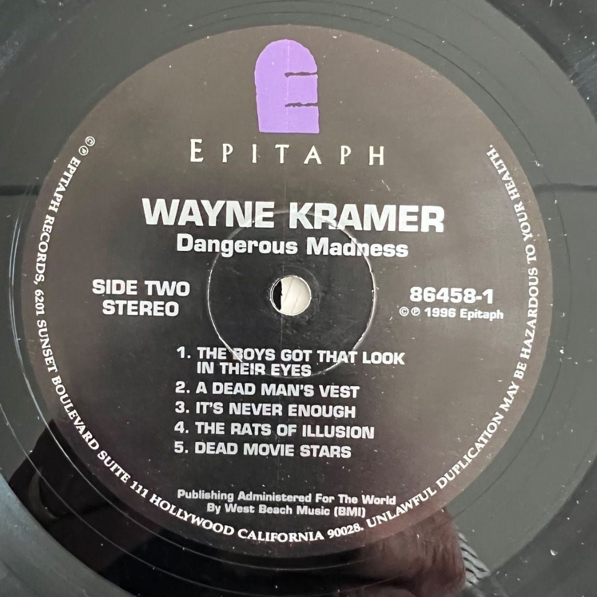 Wayne Kramer - Dangerous Madness / 1. US-Press. 1996 - (M-/M-)