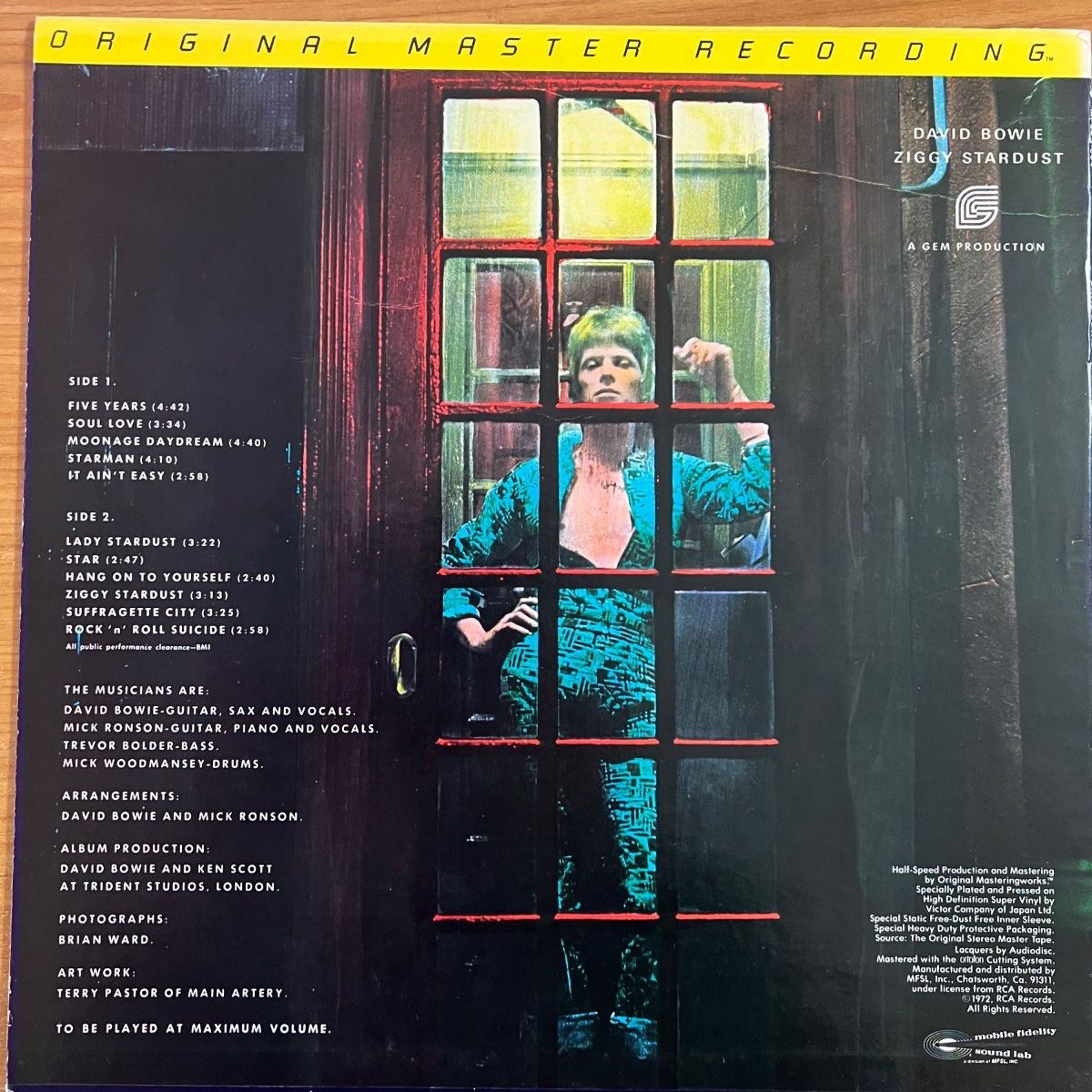 David Bowie - The Rise And Fall Of Ziggy / Audioph. MFSL 1981 - (VG++/VG++)