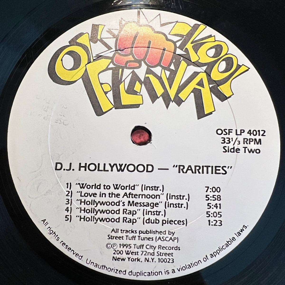 DJ Hollywood - Rarities / 1st US Press. 1995 - (VG++/M-)