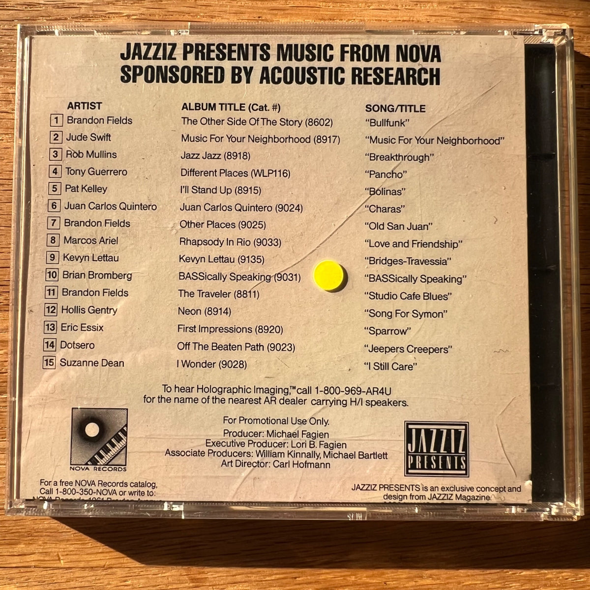 Various - Jazzis Presents Music From Nova... / CD - US 1991 - (M-/M-)
