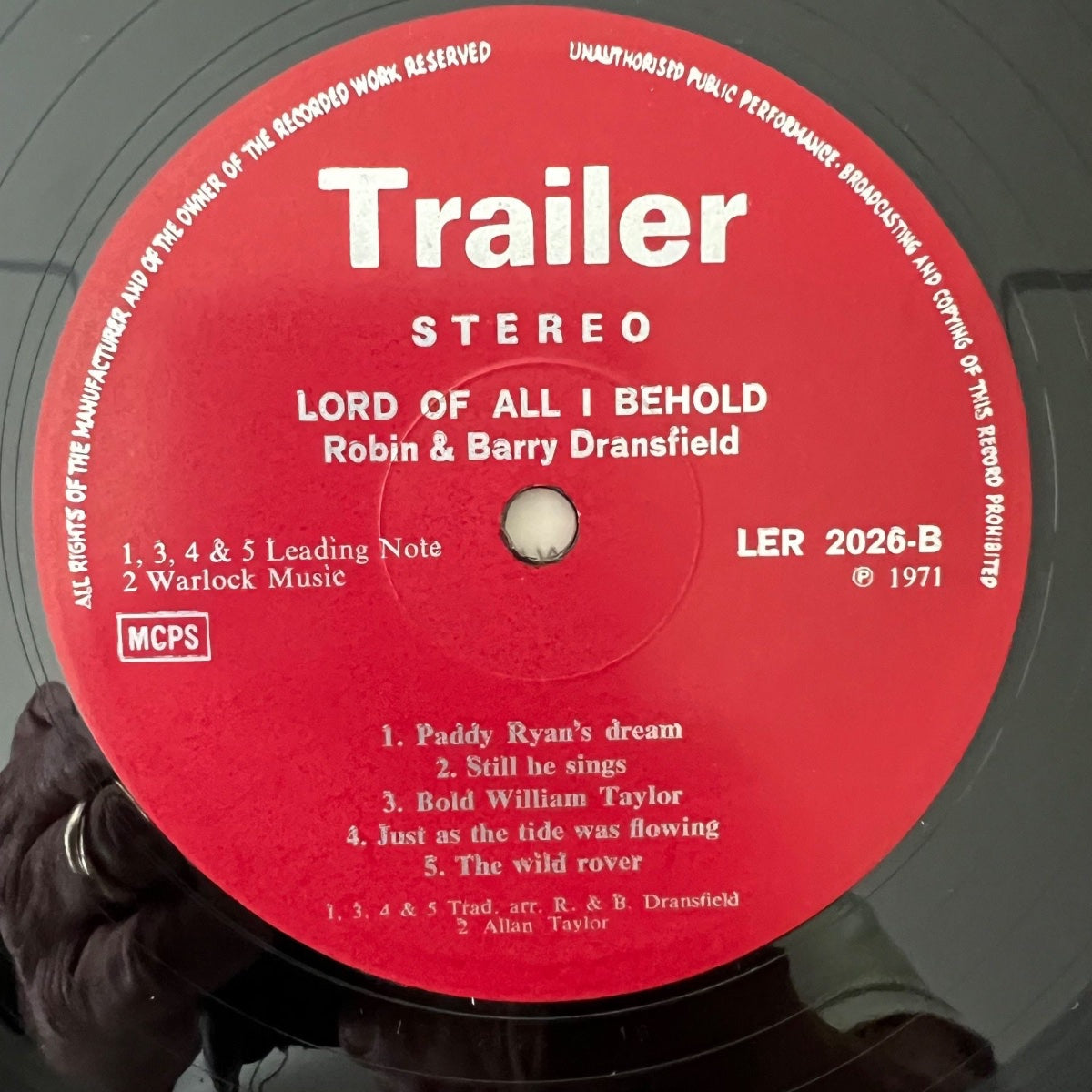 Robin & Barry Dransfield - Lord Of All I Behold / 1st UK Press. 1971 (M-/VG)
