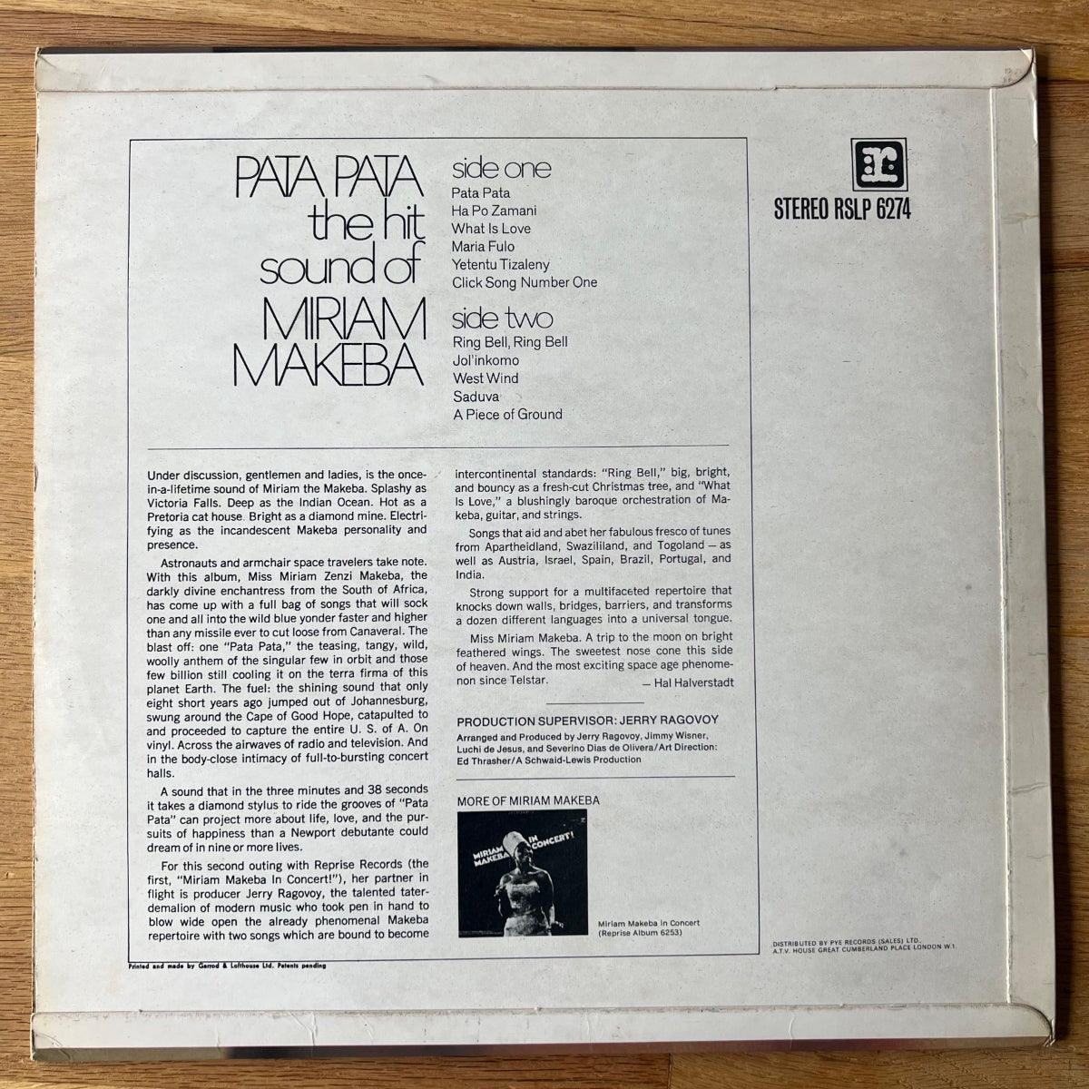 Miriam Makeba - Pata Pata / 1. UK-Press. 1968 - (VG++/VG++)
