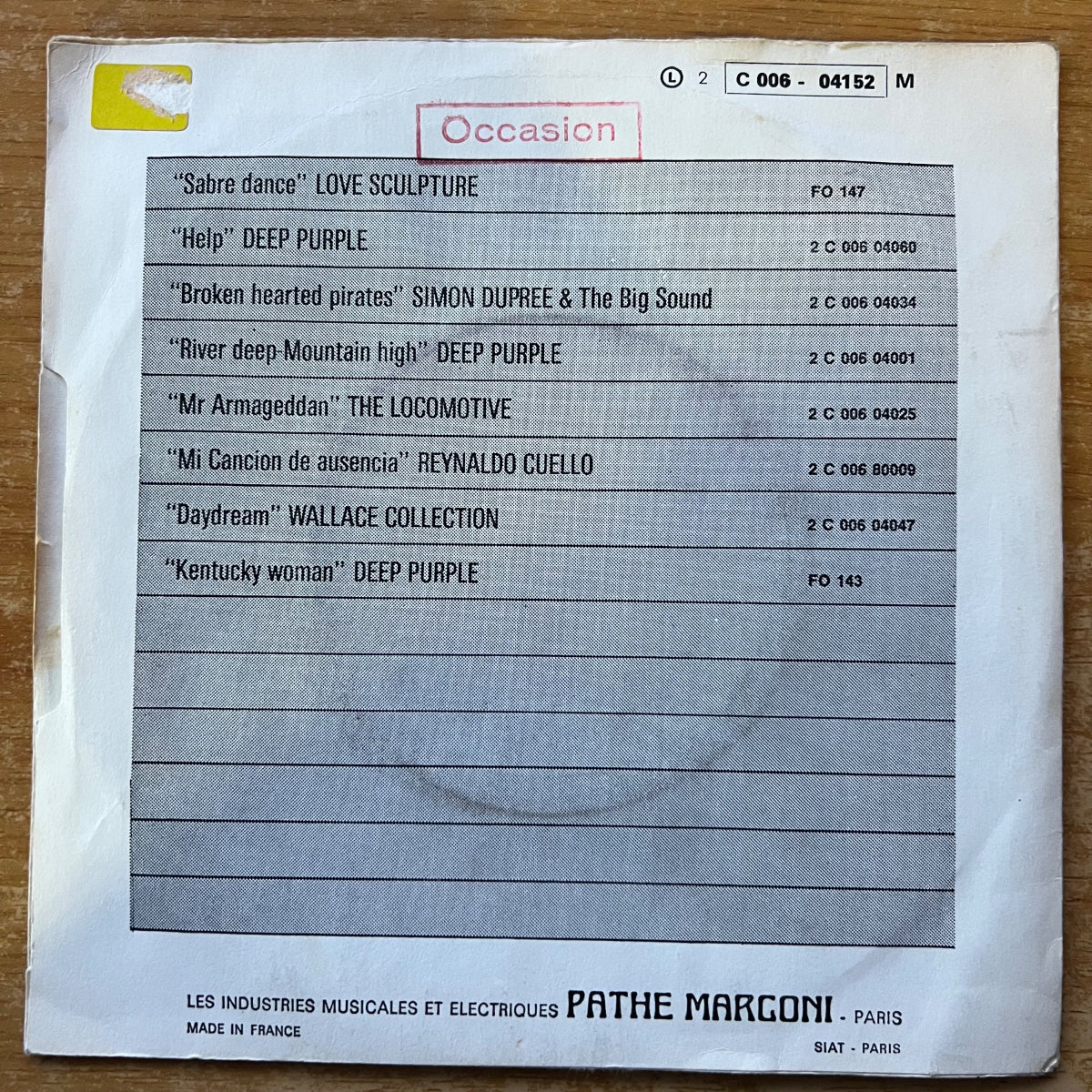 Scaffold - Charity Bubbles / 1. France-Press. 1969 - (VG++/VG+)