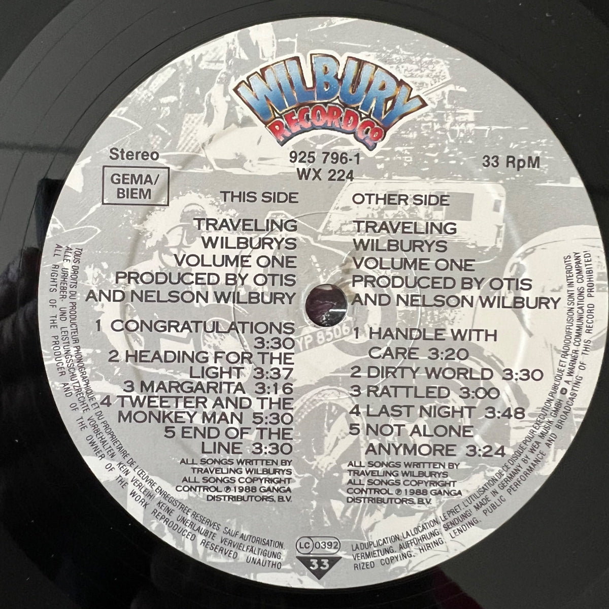Traveling Wilburys - Volume One / 1. D-Press. 1988 - (M-/M-)