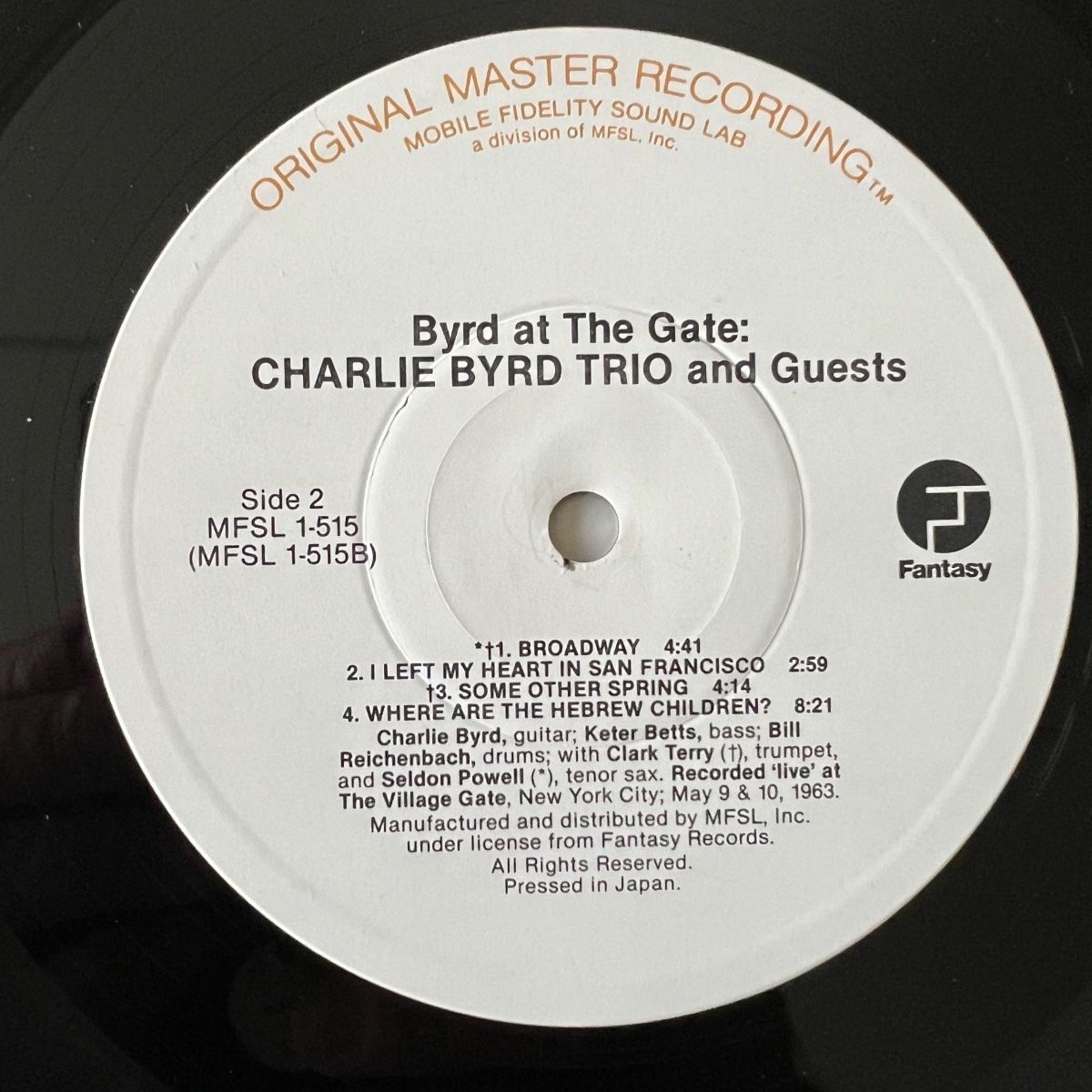 Charlie Byrd Trio And Guests - Byrd At The Gate / MFSL 1982