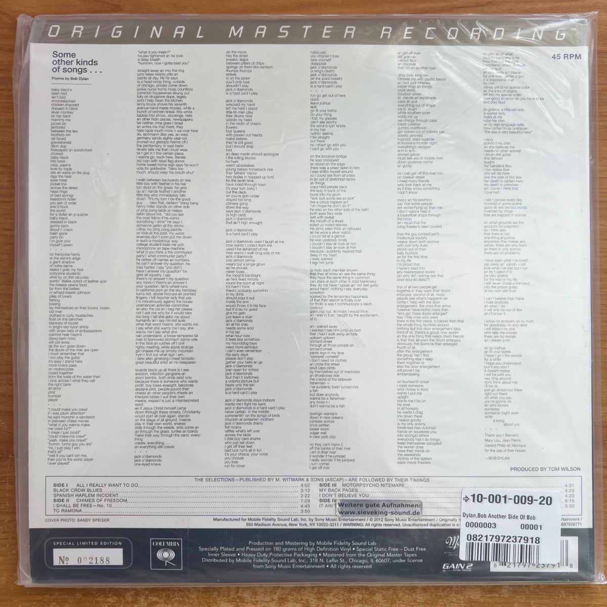Bob Dylan - Another Sid Of Bob Dylan / 2 LP - Audioph. MFSL 2012 - (Mint & Sealed)