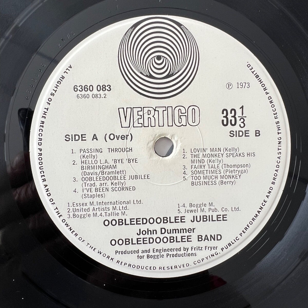 John Dummer's Oobleedooblee Band - Oobleedooblee Jubilee - Incl.Sticker - 1st UK Press. 1973 - (M-/VG)