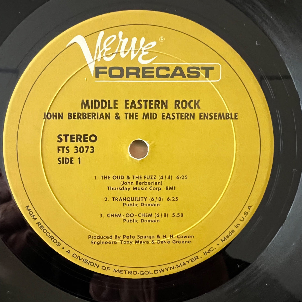 John Berberian & Rock East Ensemble - Middle Eastern Rock / 1. US-Press. 1969 (M-/VG+)