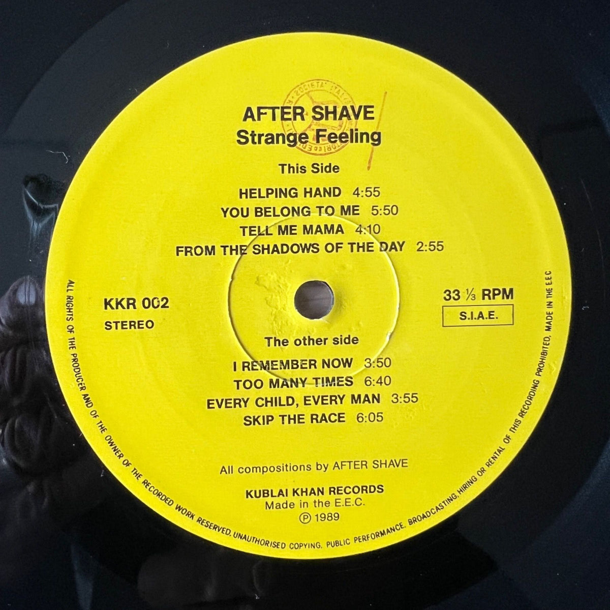 After Shave - Strange Feeling / 1. Italy-Press. 1989 - Limited Edition. - (M-/VG++)