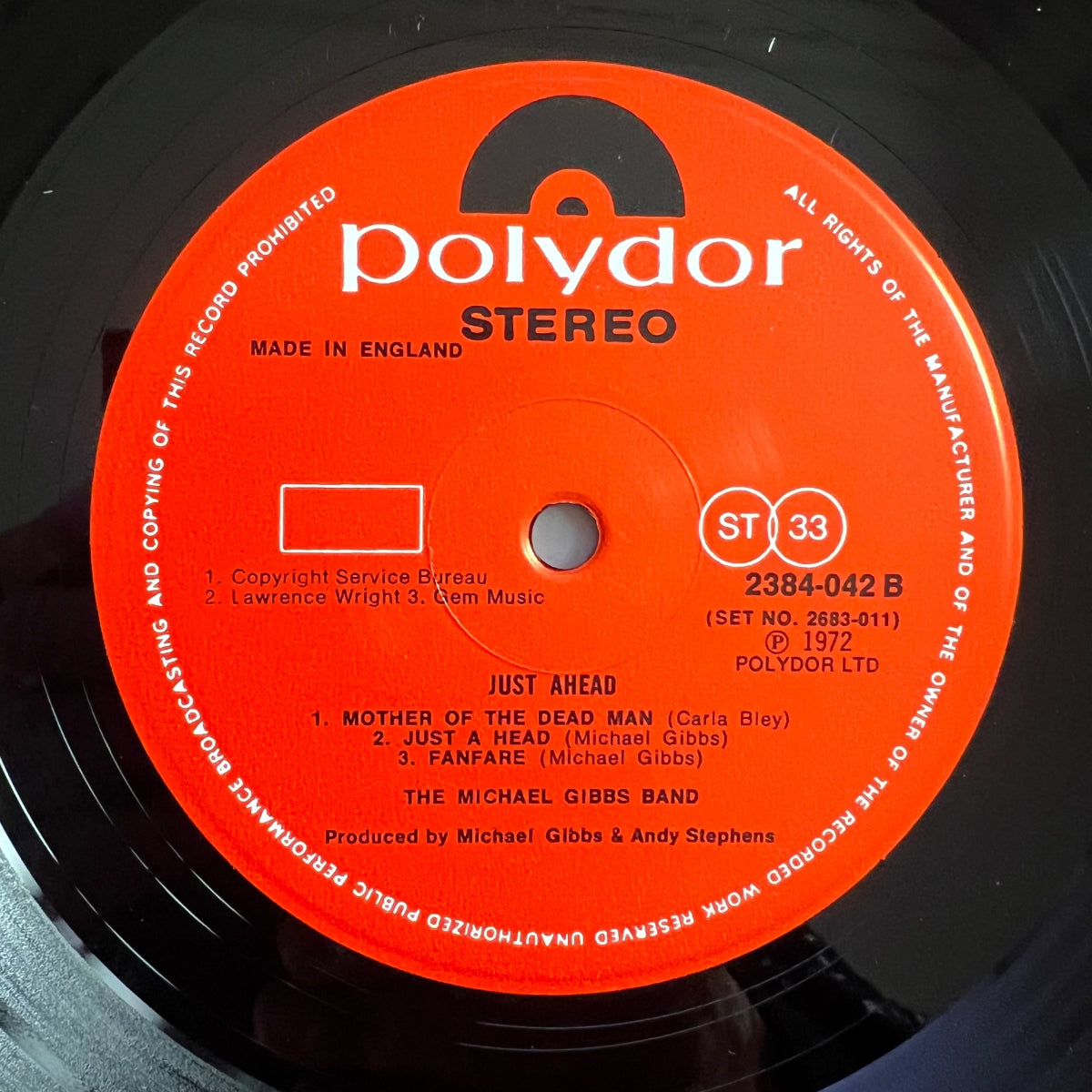 Mike Gibbs Band - Just Ahead / 2 LP - 1. UK-Press. 1972 TOP