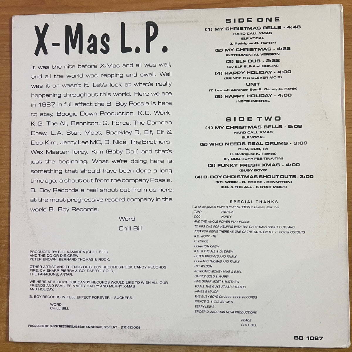 Various - B. Boys Christmas / 1. US Press. 1987 - Hip Hop - (M-/VG++)