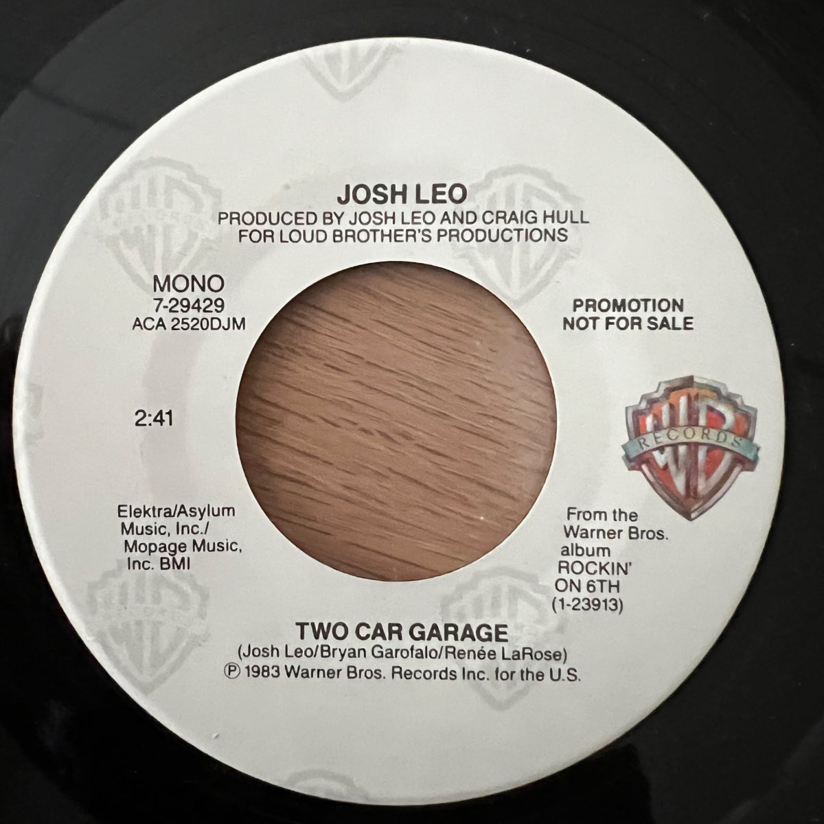 Josh Leo - Two Car Garage / US Promo 1983 - (M-/Neutral)